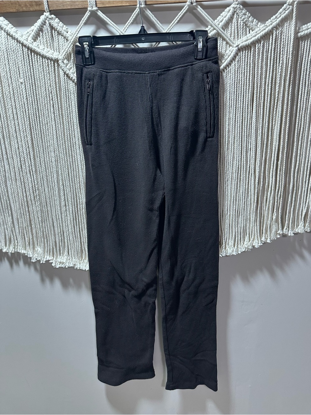 SKIMS Black Ribbed Zip-Pocket Joggers